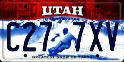 UT license plate C277XV