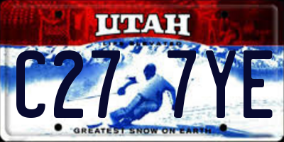 UT license plate C277YE