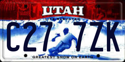 UT license plate C277ZK