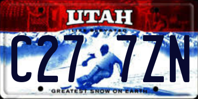 UT license plate C277ZN