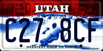 UT license plate C278CF