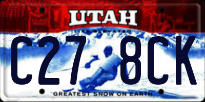 UT license plate C278CK