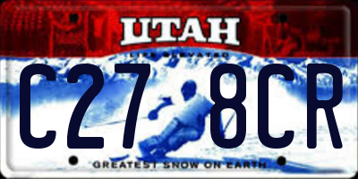UT license plate C278CR