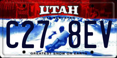 UT license plate C278EV