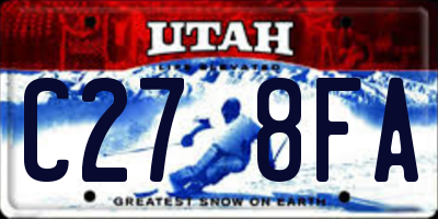 UT license plate C278FA