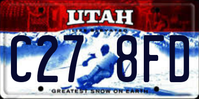 UT license plate C278FD