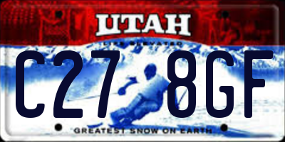 UT license plate C278GF