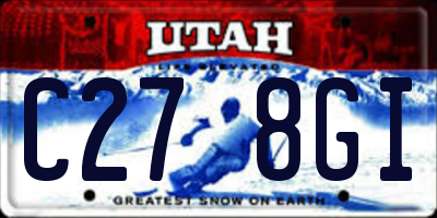 UT license plate C278GI