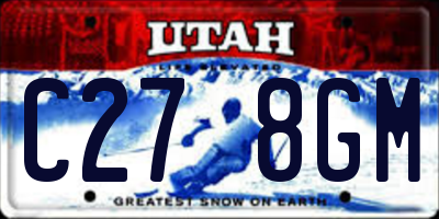 UT license plate C278GM