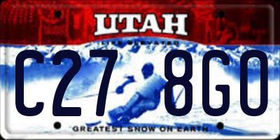 UT license plate C278GO