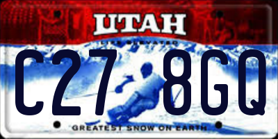 UT license plate C278GQ