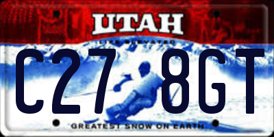 UT license plate C278GT