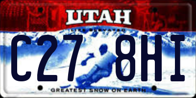 UT license plate C278HI