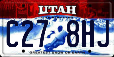 UT license plate C278HJ
