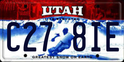 UT license plate C278IE