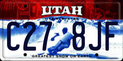 UT license plate C278JF