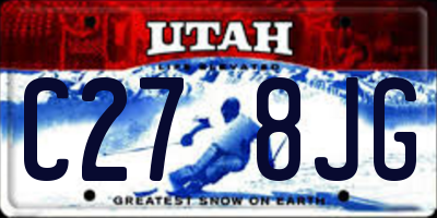 UT license plate C278JG