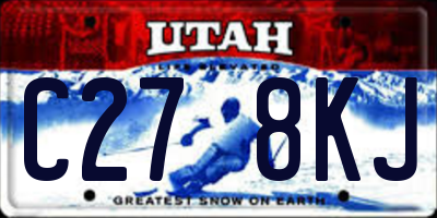 UT license plate C278KJ