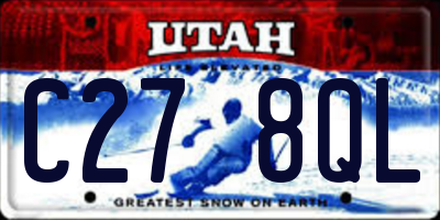 UT license plate C278QL