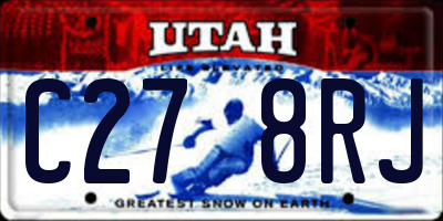 UT license plate C278RJ