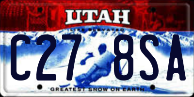 UT license plate C278SA