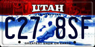 UT license plate C278SF