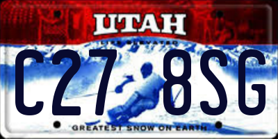 UT license plate C278SG