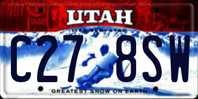 UT license plate C278SW