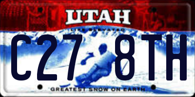 UT license plate C278TH