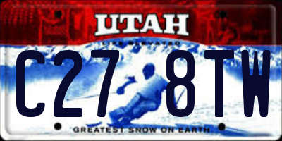 UT license plate C278TW