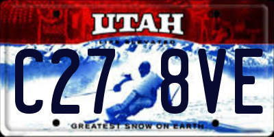 UT license plate C278VE