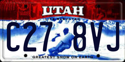 UT license plate C278VJ