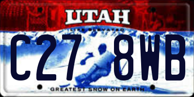 UT license plate C278WB