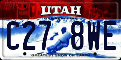 UT license plate C278WE