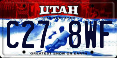 UT license plate C278WF