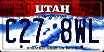 UT license plate C278WL