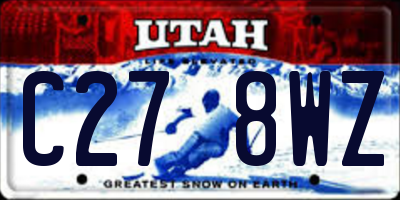 UT license plate C278WZ