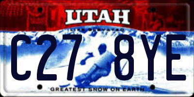 UT license plate C278YE