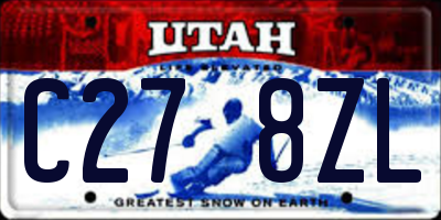 UT license plate C278ZL