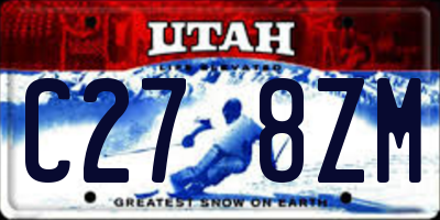 UT license plate C278ZM