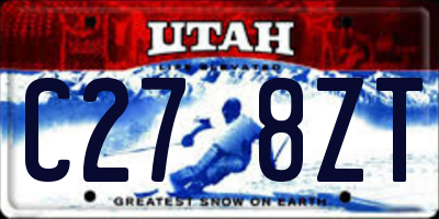 UT license plate C278ZT