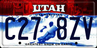 UT license plate C278ZV