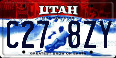 UT license plate C278ZY