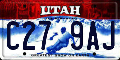 UT license plate C279AJ
