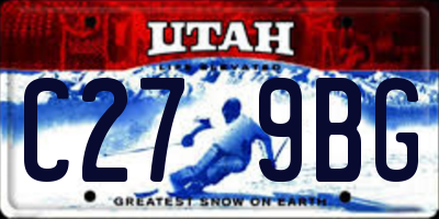 UT license plate C279BG
