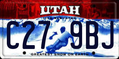 UT license plate C279BJ