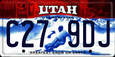 UT license plate C279DJ