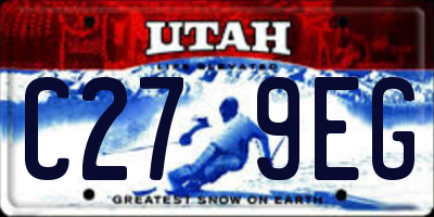UT license plate C279EG