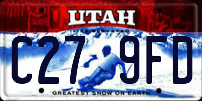 UT license plate C279FD