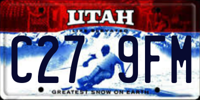 UT license plate C279FM